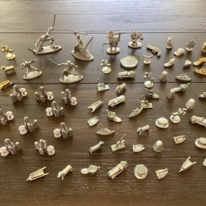 MONOPOLY Game Pieces Lot 70+ Tokens Vintage Star Wars/ Sponge Bob/ Gold Movers - Picture 1 of 13