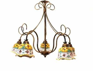 Classic Decorated Sicilian Ceramic Chandelier Giulia/5 - Picture 1 of 1