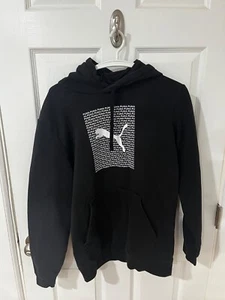 Puma Sportswear Black Pullover Hoodie Youth Boys Size M - Picture 1 of 3