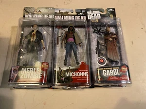 The Walking Dead Action Figure LOT Carol (GameStop)/Michonne/Merle Zombie TWD - Picture 1 of 5