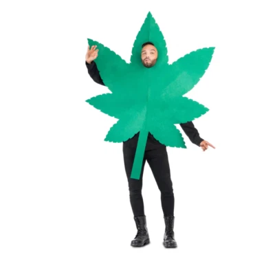 Adult Marijuana WEED LEAF Fancy Dress Costume Stag Night Joint Spliff Outfit - Image 1 of 4