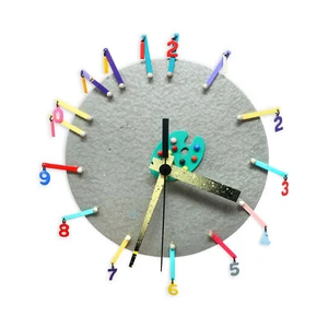 1980er Jahre Postmoderne Studio Kunst Wanduhr - Bild 1 von 9