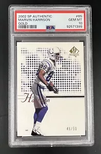2002 SP Authentic Marvin Harrison GOLD /50 PSA 10 - Picture 1 of 2