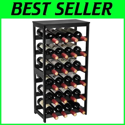 Black Floor Wine Rack - 24-Bottle 独立式的 搁板 — 第 1/4 张图片