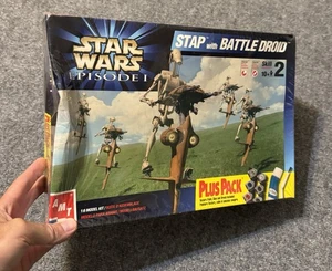 New ERTL Star Wars Episode 1 Stap With Battle Droid AMT 1:6 Model Kit Plus Pack - Picture 1 of 11