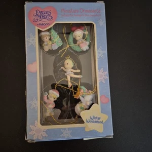 Vintage 1997 Precious Moments Miniature Ornaments Set of 5 Winter Wonderland - Picture 1 of 23