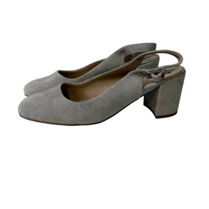 Vionic Women's Nareen VS378 Soft Grey Suede Sling Back Block Heel Shoes Size 9 - Picture 1 of 11