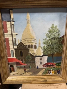 ROLAND VERNET Vtg Framed Parisian Street Scene Original Painting  - Picture 1 of 4