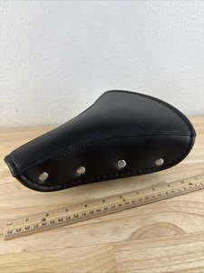 BIKEXTRAS Black Leather Cruiser Bike Saddle Seat Vintage Retro Style Bicycle - Picture 1 of 9