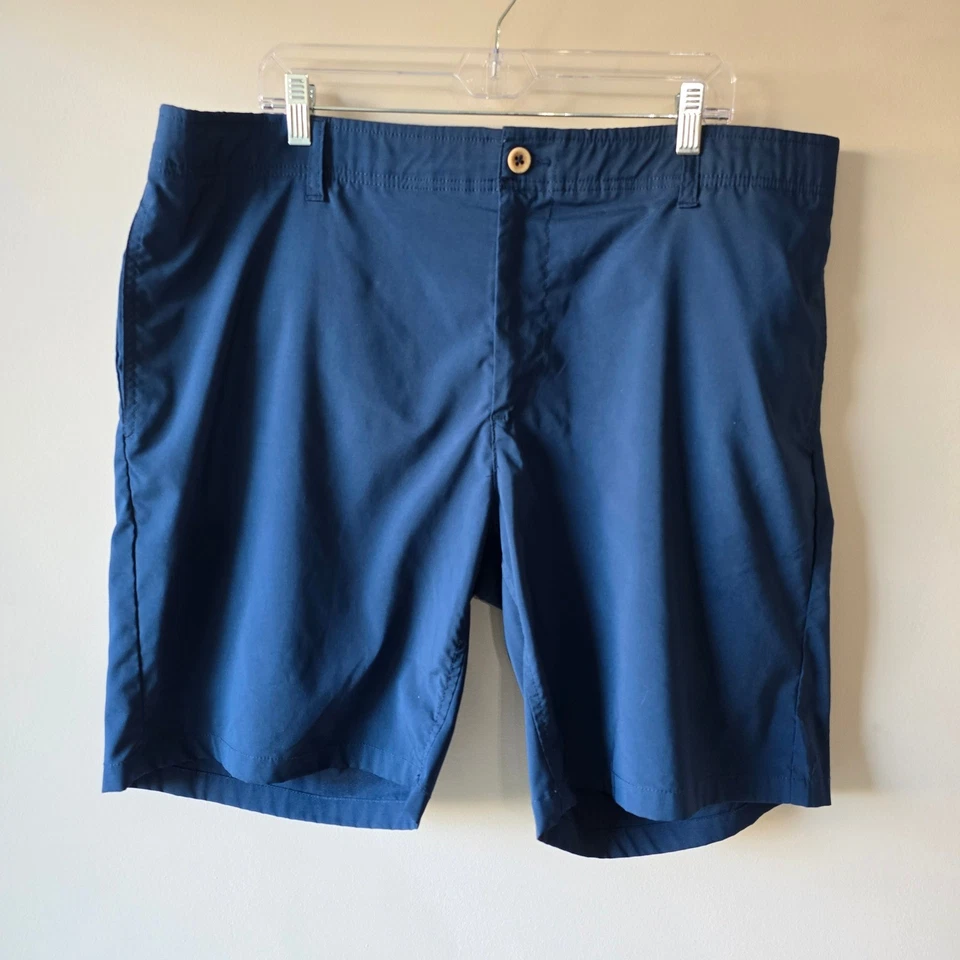 Caribbean Joe Mens Navy Blue Flat Front Shorts Size 40 Polyester Spandex Blend - Image 1 of 4