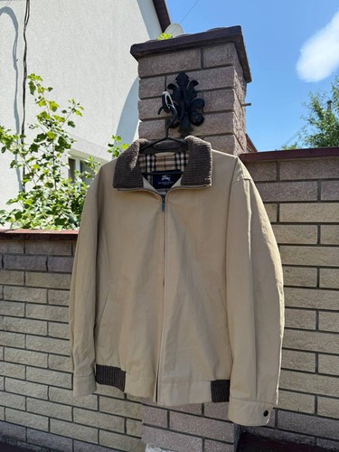 Giacca Bomber Vintage Burberry London Beige Nova Check Taglia 48