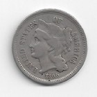 CIVIL WAR ERA NICKEL 1866 U.S. THREE CENT PIECE COIN