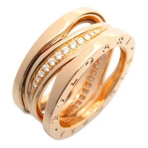 Bvlgari B-Zero1 Legend Pink Gold Diamond Ring Used Jewelry - Picture 1 of 8