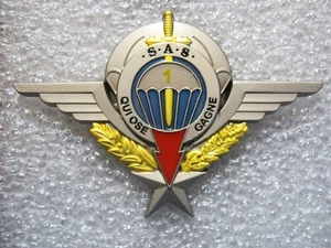 BREVET DES PARACHUTISTES SAS 1° RPIMA (VARIANTE LE 1 DANS VOILE GRISE) - Picture 1 of 2
