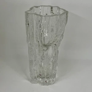Vintage LITTALA TAPIO WIRKKALA AVENA Signed Art Glass Ice Vase Finland 3429, 6" - Picture 1 of 5
