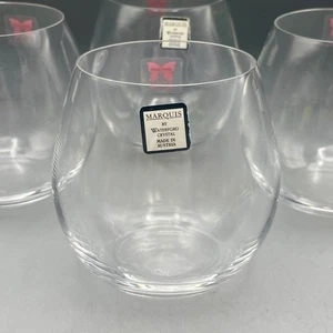 Waterford Marquis Crystal All Purpose Stemless Wine Glasses 4” Set Of 5 - Picture 1 of 7