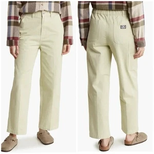 Pantalones de mezclilla de tiro alto OBEY Brighton Carpenter en verde pepino talla 28 NUEVO - Imagen 1 de 14