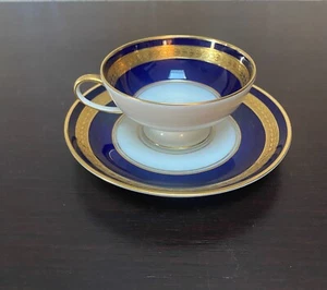 Rosenthal Eminence Cobalt Blue with Gold Footed Coffee Cup & Saucer - Picture 1 of 4