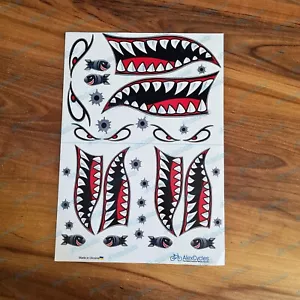 RC Car Flying Tiger Shark Teeth Mouth Decals Sticker for approx 1/8 Scale Model - Picture 1 of 3