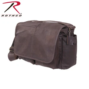 Rothco Brown Leather Classic Messenger Bag # 91480 - Picture 1 of 3
