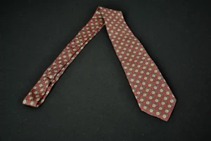 Neu mit Etikett Etro Olives Seidenkrawatte rot grün neu geometrische Quadrate 11024RB - Bild 1 von 6