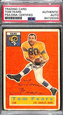 Tom Fears 1956 Topps Signed Autographed Rookie Card #42 (RC) PSA - Image 1 of 2