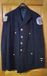 Vtg Chicago Police Formal Dress Jacket Medium or Large Black 70s 80s - Picture 1 of 18