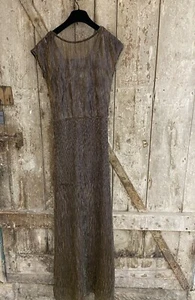 VERO MODA Tall black & brass metallic sparkly maxi dress gown Size M, BNWT - Picture 1 of 5