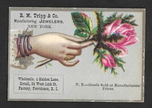 Victorian Trade Card R. M. Tripp & Co. Jewelers, New York.  Providence, R.I.   - Picture 1 of 2