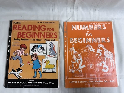 2 Vtg Hayes School Publishing Spirit/Liquid Duplicator Reading Numbers Beginners - Image 1 of 4
