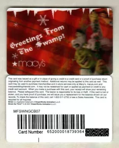 MACY'S Greetings from the Swamp, Shrek 2007 Lenticular Gift Card ( $0 ) V1 - Picture 1 of 1