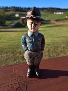 Vintage & Original WWI-era Dough Boy Soldier Cast Iron Still Bank - Picture 1 of 10