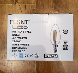 Dimmable LED Bulbs Retro Style 4.5 Watts Soft White E12 Base 27000K-11 Count - Picture 1 of 6