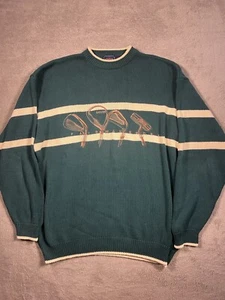 Suéter Vintage Algodón Comerciantes L Golf Tejido Pullover Golf Drivers Palos Abuelo - Imagen 1 de 7