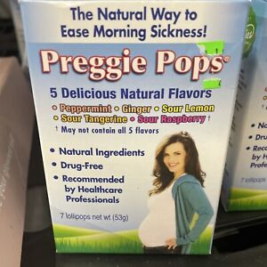 6 Preggie Pops Natural Ease Morning Sickness 42Lollipops  Bb 06/24 S18