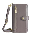 Genuine Leather Case For Lg G7 G8 Thinq K52 Q70 Magnetic Shoulder Strap Wallet