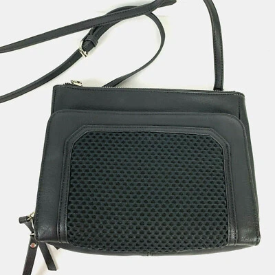 Mujer Cartera Bolso de Mano Steven by Steve Madden Bandolera Negro Plata Herrajes Foto 1 de 4