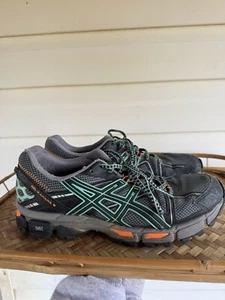 Asics Gel Kahana 8 Women’s Shoes Size 10. Black Ice Green Hot Orange Running - Picture 1 of 12