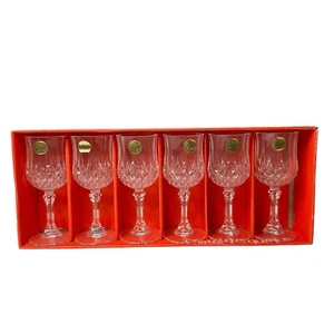 Neu 6er Set Vintage Cristal d'Arques Longchamp Kristall 2 Oz Weingläser - Bild 1 von 17