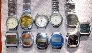 11 WRISTWATCHES QUARTZ RUHLA, SECOND, LUCH, GLORY, ELECTRONICS 5,Poljot SSSR DDR - Picture 1 of 7