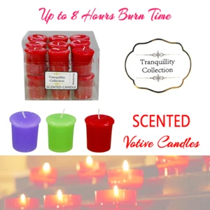 36PK Tranquility Scented Votive Candles 8 Hours Tealights Scents Decorative - Picture 1 of 13