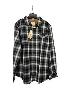 Legendary Whitetail Shirt Mens Large Blue Gray White Plaid Flannel Buck Camp NEW - Picture 1 of 10