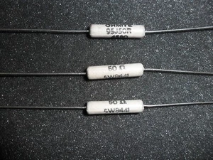 50 OHM 5W 5% AXIAL WIREWOUND RESISTOR OHMITE 95J50R (LOT OF 4) - Picture 1 of 2