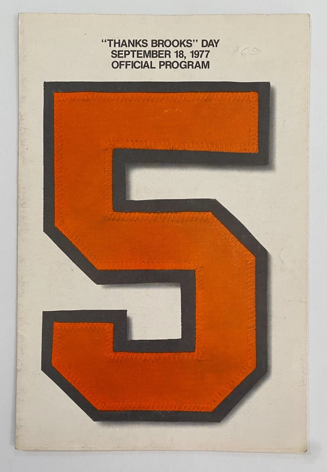 Official Program "Thanks Brooks" Day 9/18/77 - Image 1 of 4