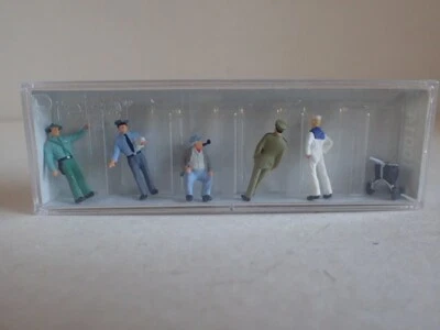 Preiser USA Berufe verschiedene 10014 Arbeiter Post Karre H0 1:87 OVP 5Fig - Bild 1 von 2