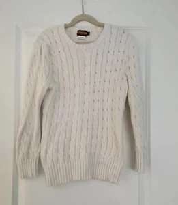 Ralph Lauren Rugby beige girls cableknit Crewneck sweater size small 10 12 years - Picture 1 of 2