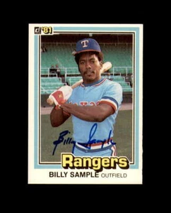 Billy Sample Hand Signed 1981 Donruss Texas Rangers Autograph - Picture 1 of 2