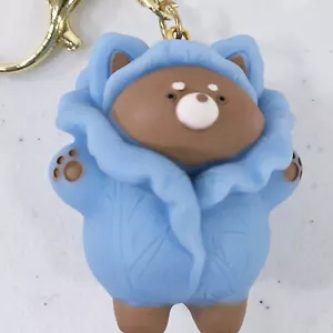 Schlüsselanhänger Kohl Braunbär goldfarben blau Tierglocke Hartplastik Geschenk 4 Zoll neu - Bild 1 von 11