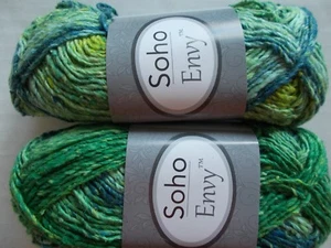 Soho Envy cotton/silk/polyester blend yarn, Harmony, lot of 2 (92 yds ea) - Picture 1 of 2