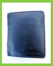 New Futura Men's Wallet Bi-Fold Genuine Soft Leather Vertical ID Card Coin Black